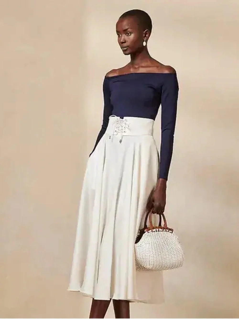 RALPH LAUREN COLLECTION ABBERTON SILK SHANTUNG SKIRT
